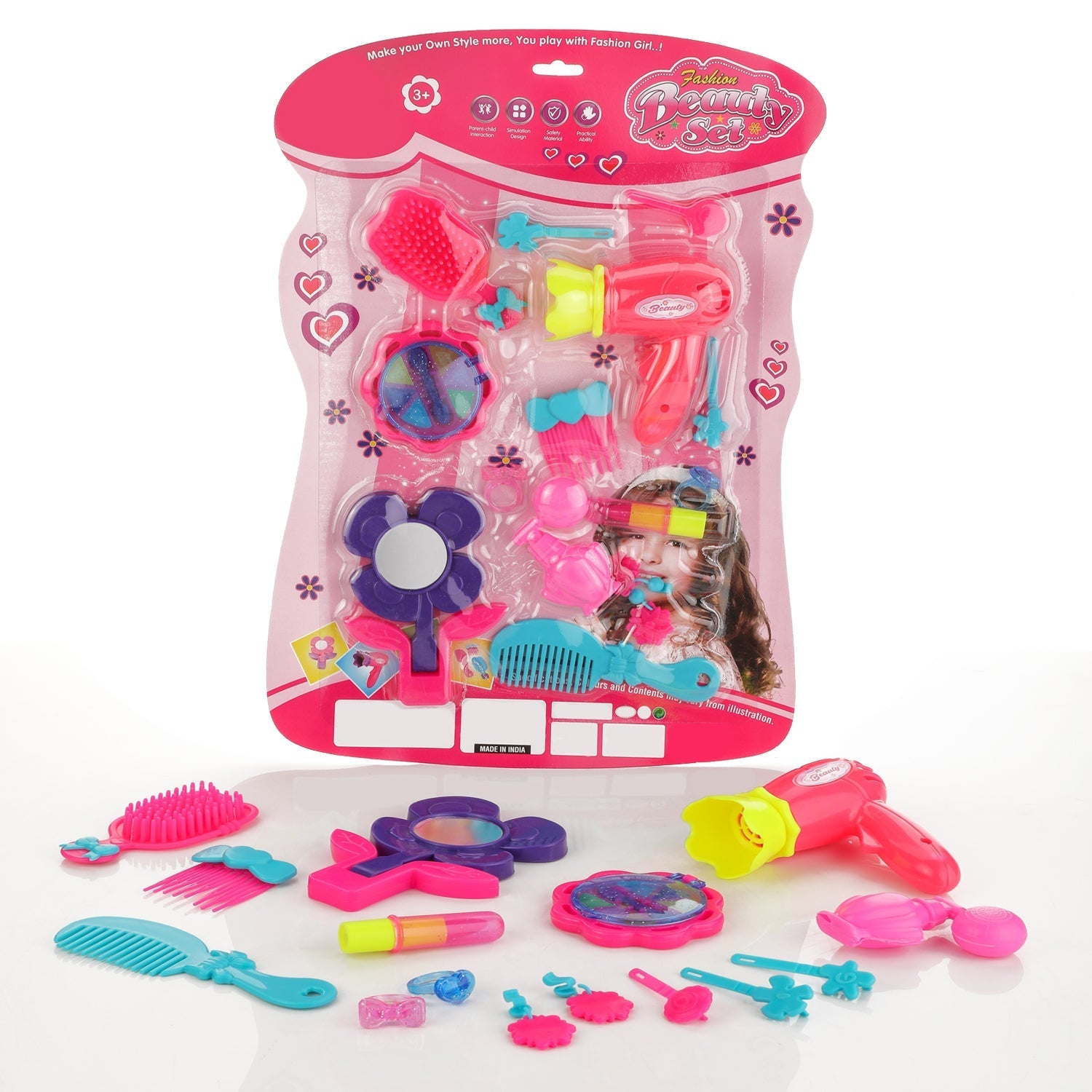 Multicolour beauty suitcase with makeup accessories for girls Multicolour beauty suitcase with makeup accessories for girls